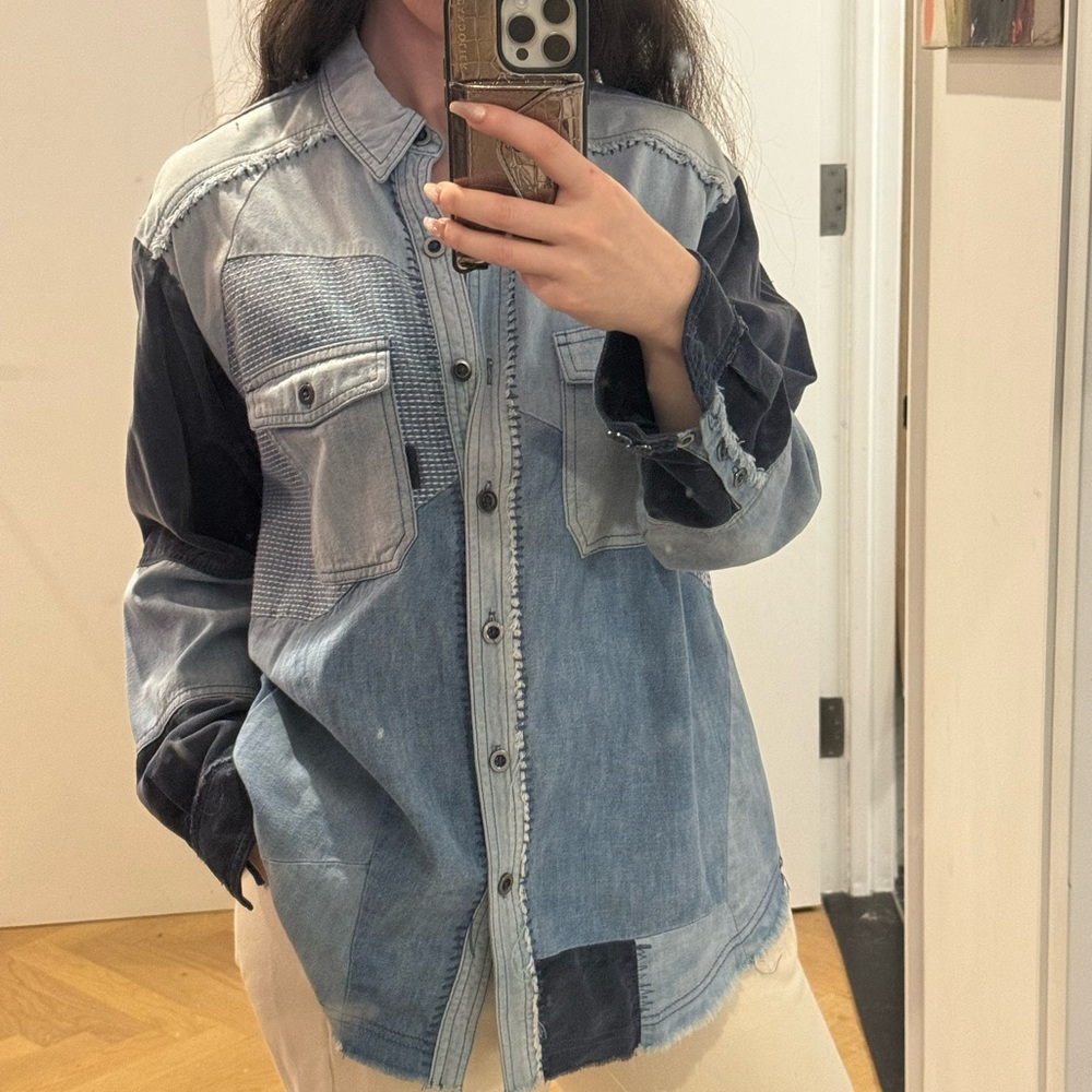 Free People Denim Patchwork Shirt. Designed To Be… - image 3